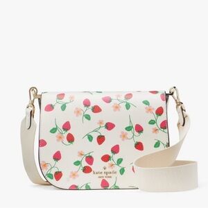 Kate Spade White Strawberry Print Crossbody Madison Bag